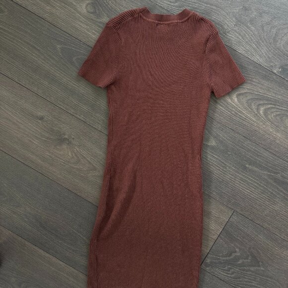 Dynamite Brown / Mocha Sweater Dress Bodycon - Size Small - Picture 3 of 6
